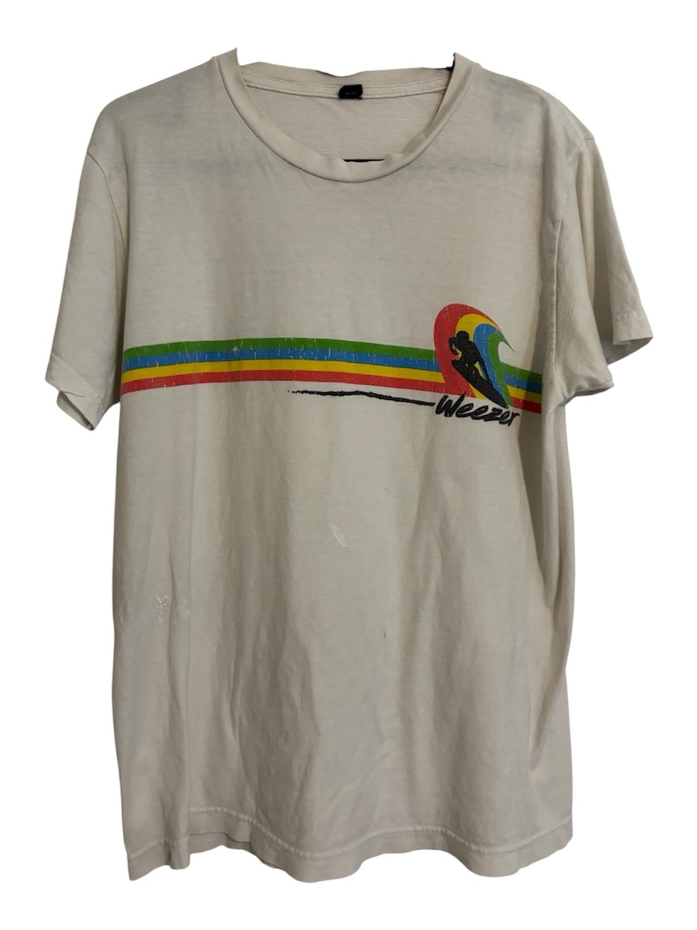 Men's Medium Weezer Tour Colors Surf Distressed Thin Comfy Graphic Tee Tshirt